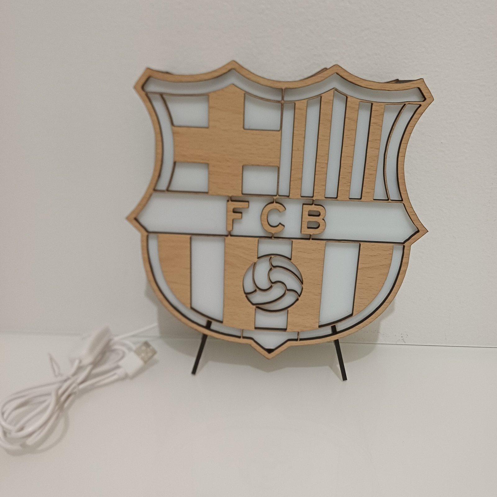 Lámpara quitamiedos personalizada de madera con nombre