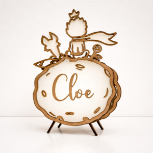 Lámpara quitamiedos personalizada de madera con nombre